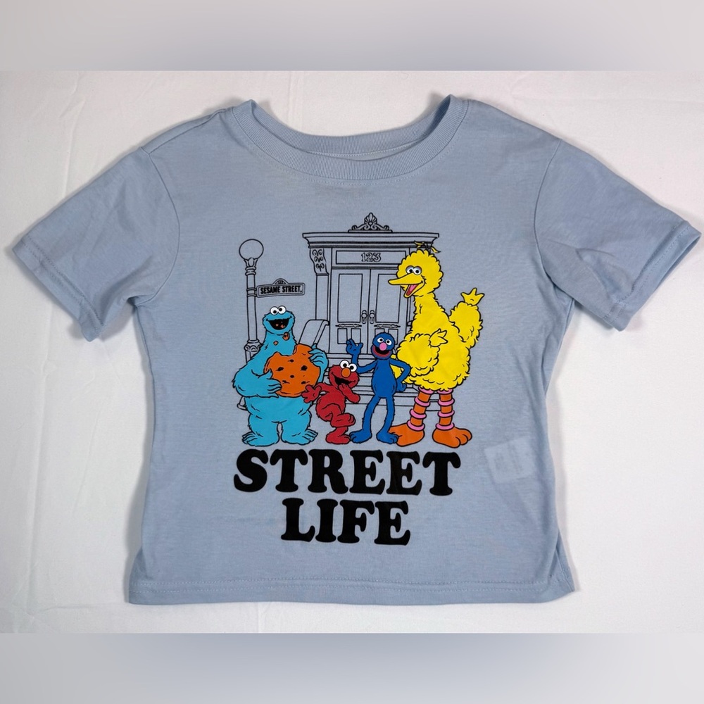 SESAME STREET Toddler Graphic Tee Street‎ Life Character Shirt 3-4 Playful Retro